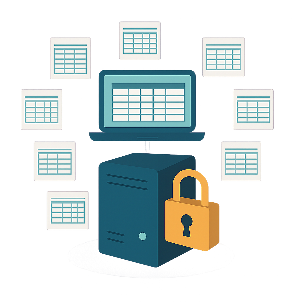 Connected systems and data flowing between spreadsheets and databases