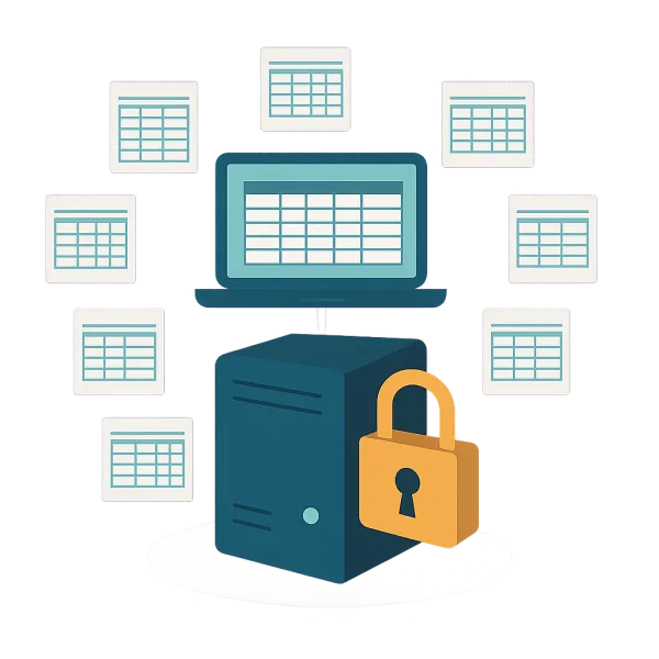 Connected systems and data flowing between spreadsheets and databases