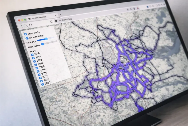 Heat map visualization of activity routes